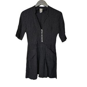 Bread & Butterflies Black Diamond Print Retro Dress